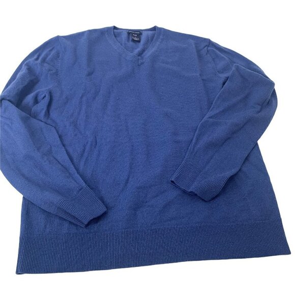 Gap Merino Wool Blue V Neck Sweater Size Large - Picture 2 of 7